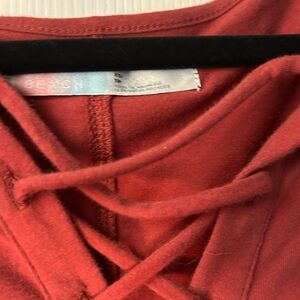 Red Lace-Up Top